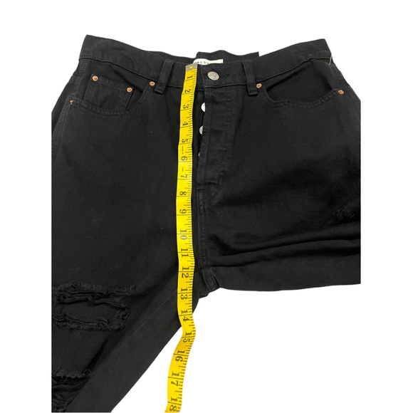 PACSUN ECO Baggy Jean Button fly Hi Rise Wide Leg Distressed Size 28 Black - Picture 13 of 16